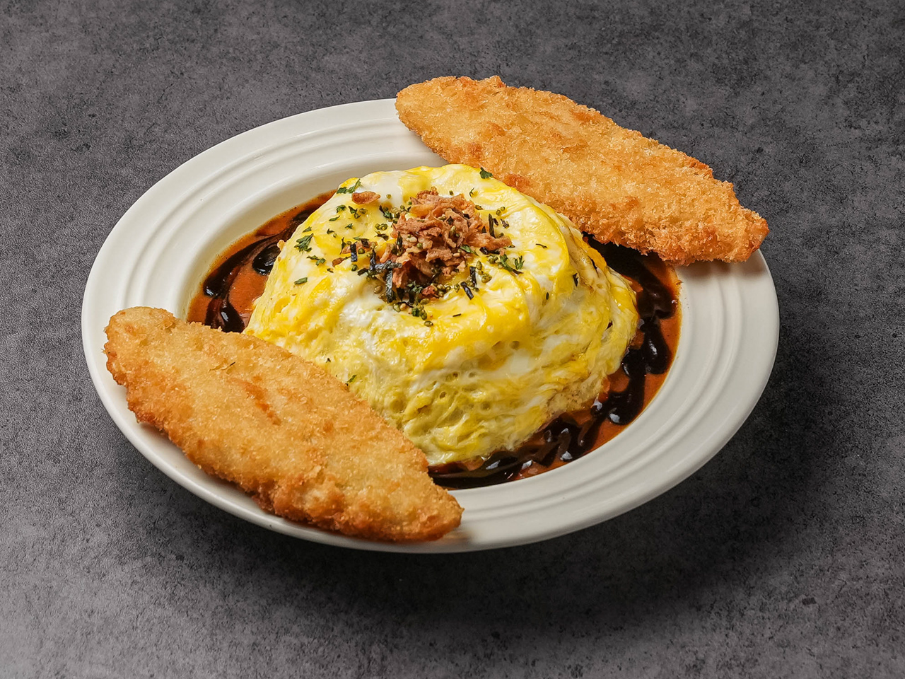 트위스트에그 생선카쯔 데미소스 오믈렛